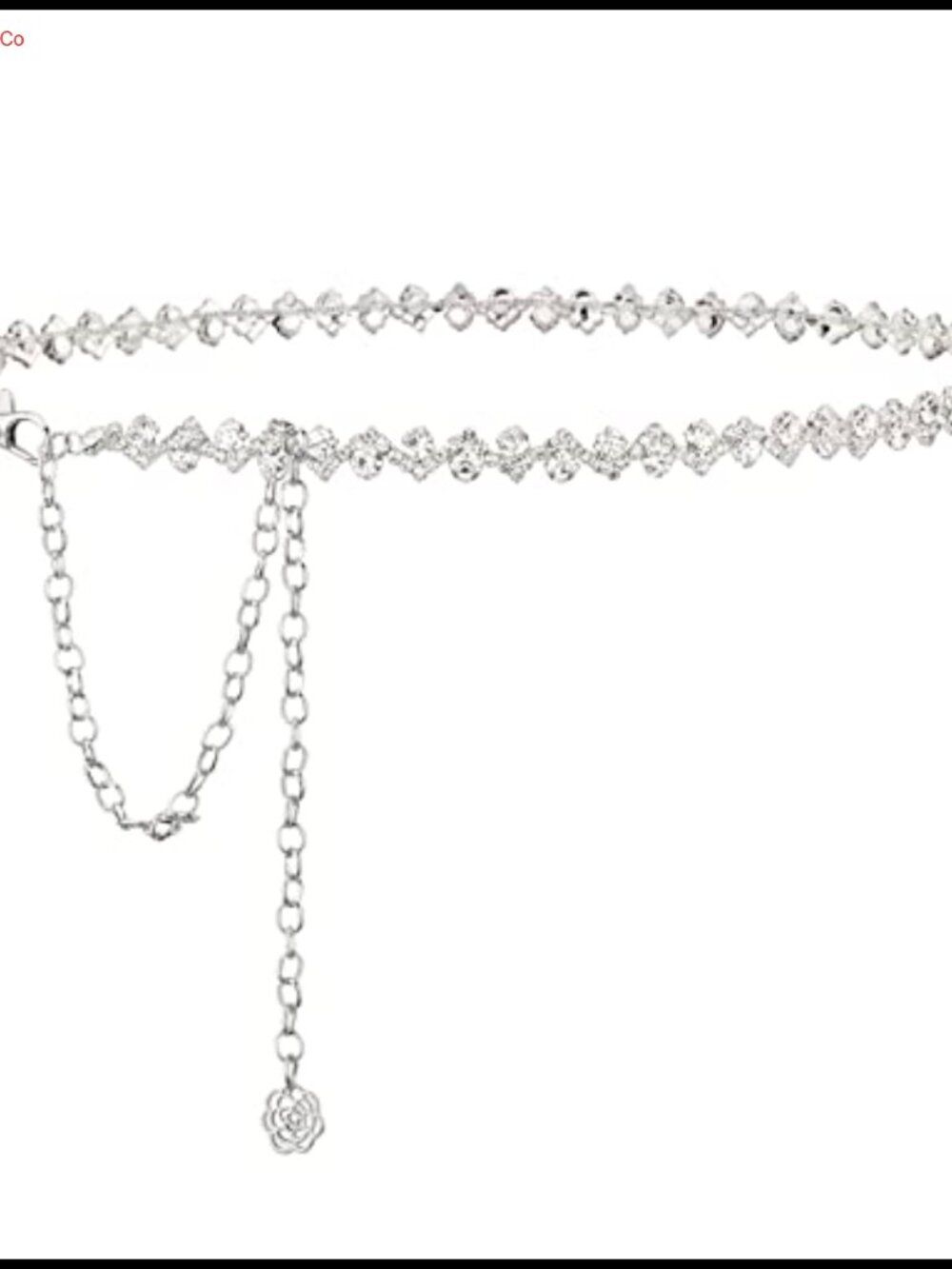 Rhinestone Belt Glass Copper Waist Chain Wedding Bridal Formal